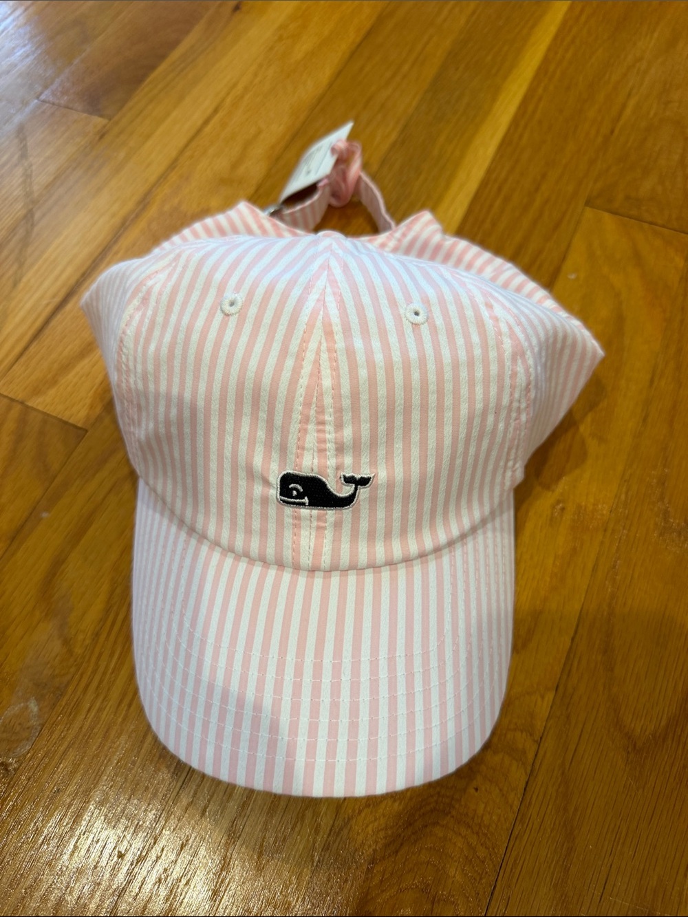 Vineyard Vines Pink & White Stripe Kids Cap with Whale Patch kids hat! Brand new